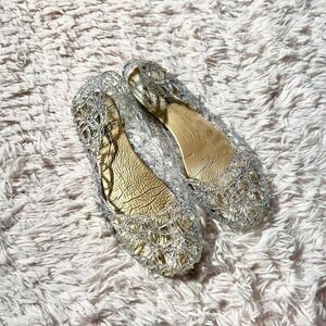 Vivienne Westwood Anglomania Silver Glitter Jelly Flats Shoes 8 Y2K Nostalgic